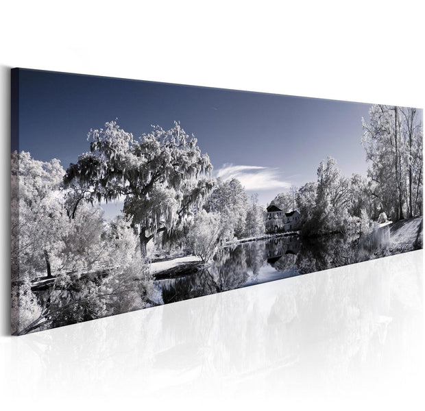 Stretched Canvas Landscape Art - Wintry Lake-Tiptophomedecor