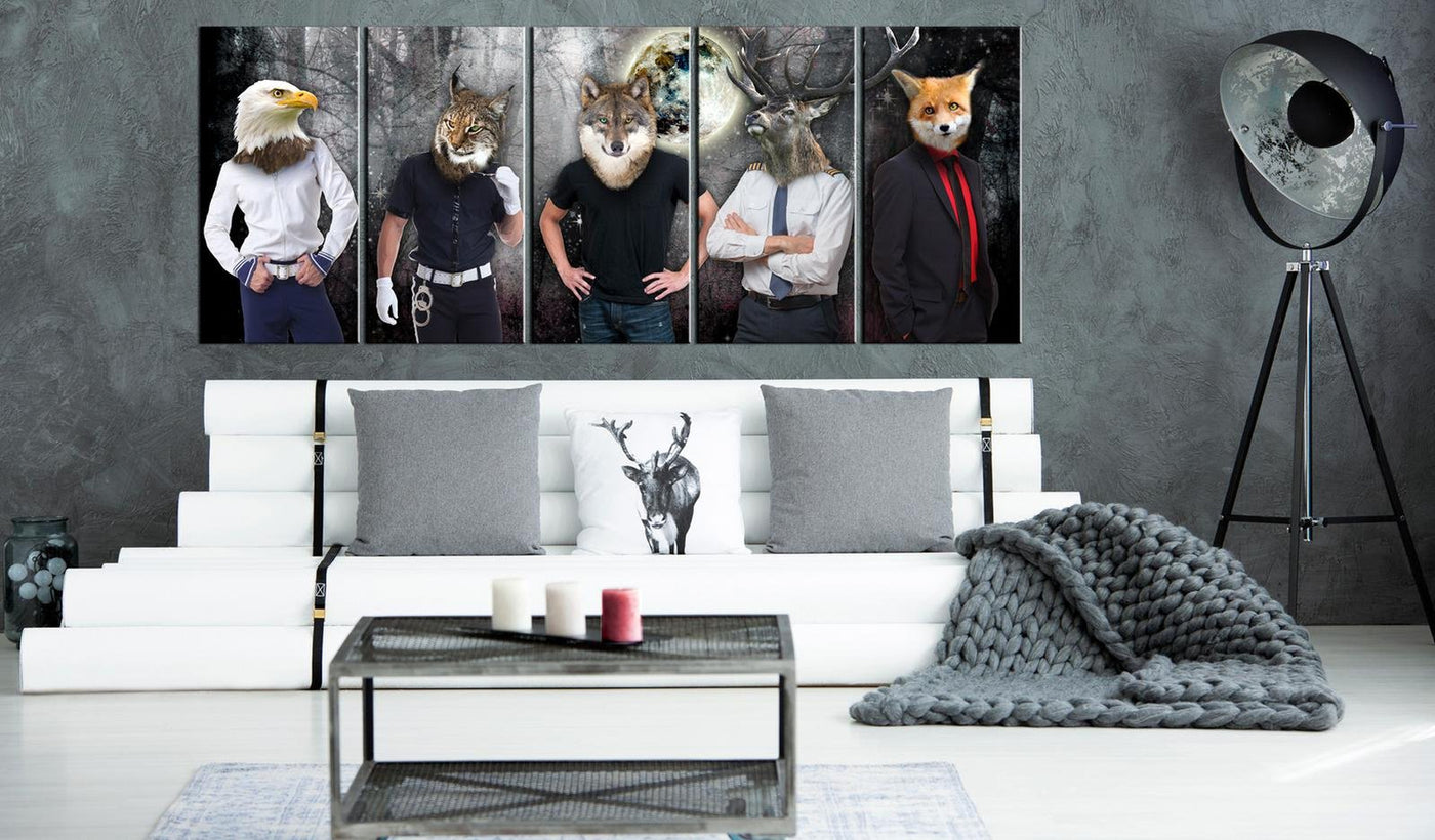 Stretched Canvas Nordic Art - Animal Faces-Tiptophomedecor