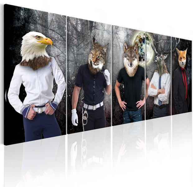 Stretched Canvas Nordic Art - Animal Faces-Tiptophomedecor