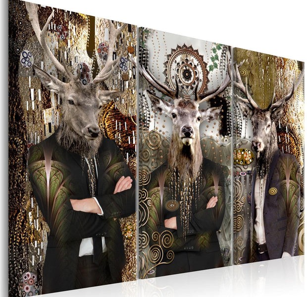 Stretched Canvas Nordic Art - Animal Trio Brown-Tiptophomedecor