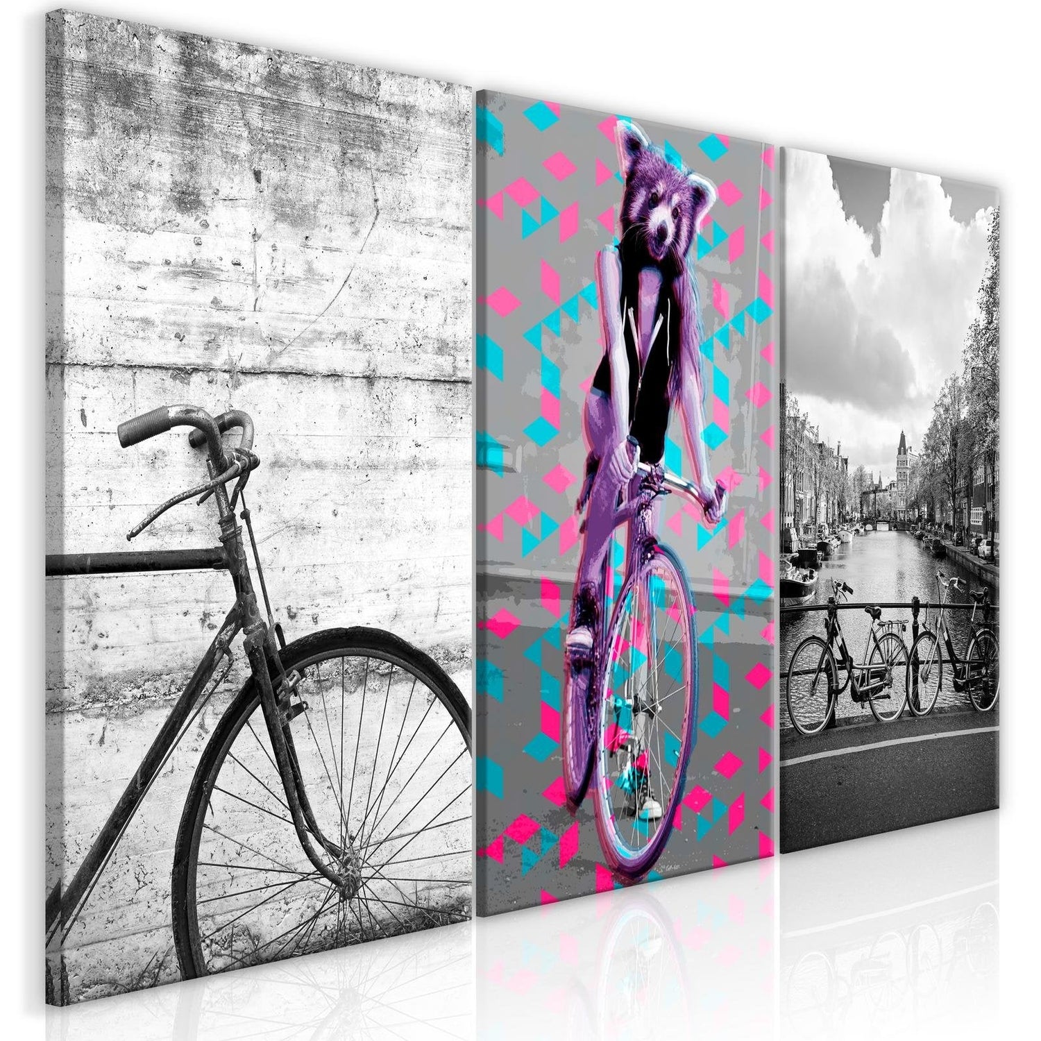 Stretched Canvas Nordic Art - Bikes-Tiptophomedecor