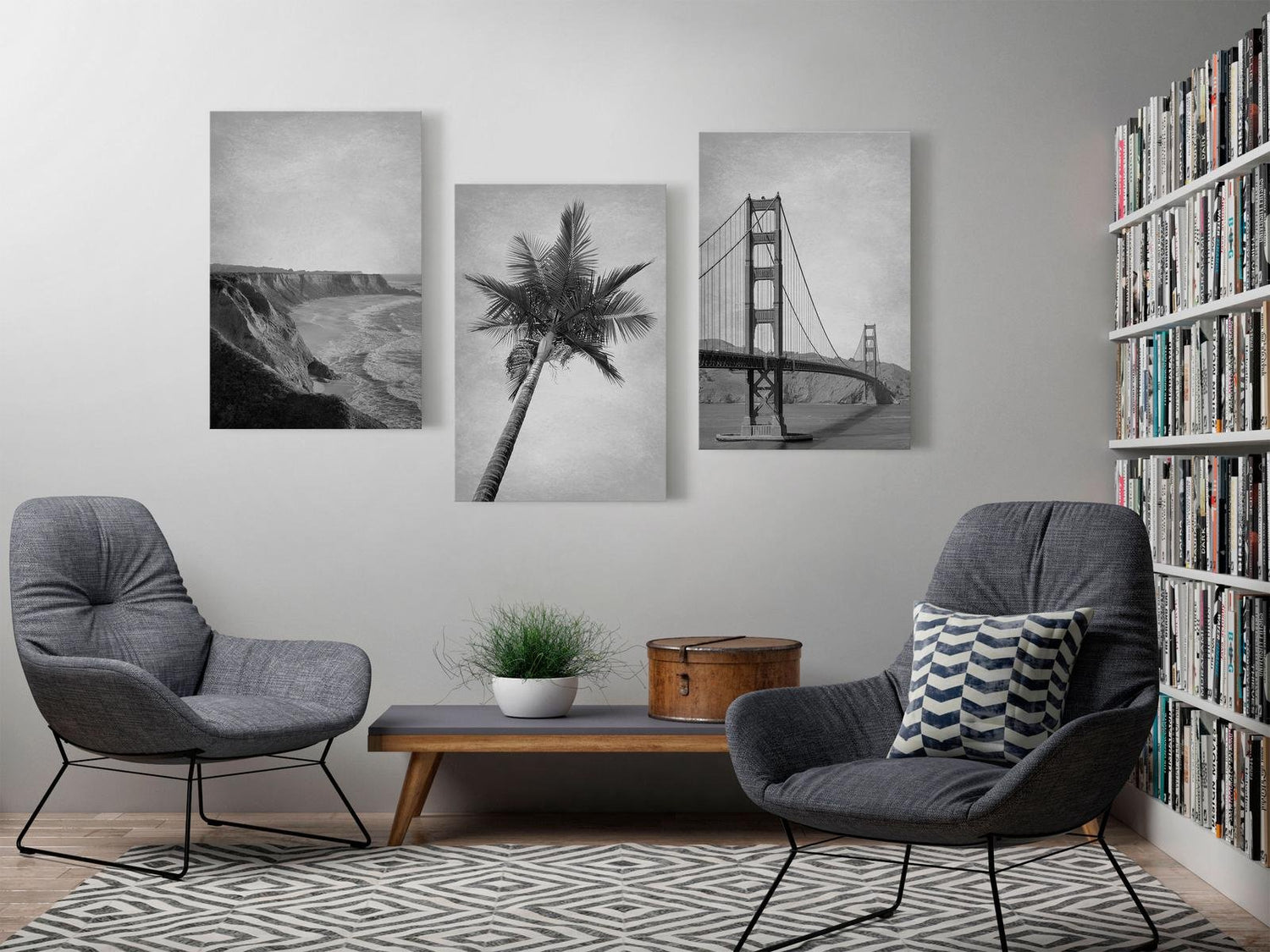 Stretched Canvas Nordic Art - California-Tiptophomedecor
