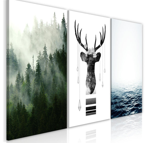 Stretched Canvas Nordic Art - Chilly Nature-Tiptophomedecor