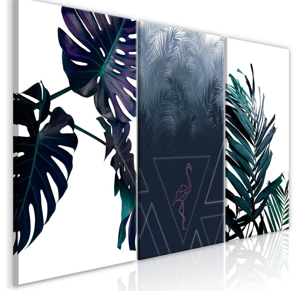 Stretched Canvas Nordic Art - Cool Leaves-Tiptophomedecor