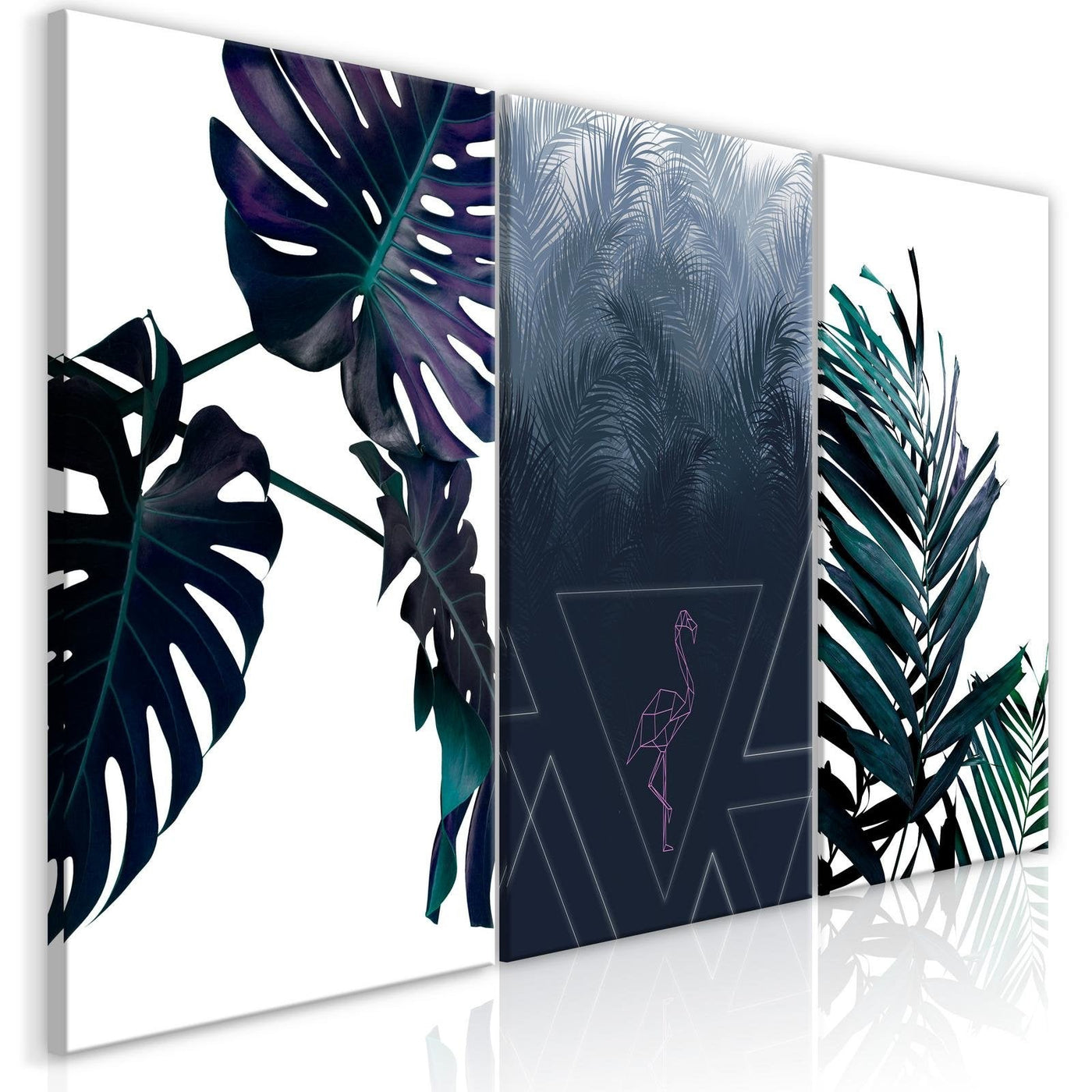 Stretched Canvas Nordic Art - Cool Leaves-Tiptophomedecor