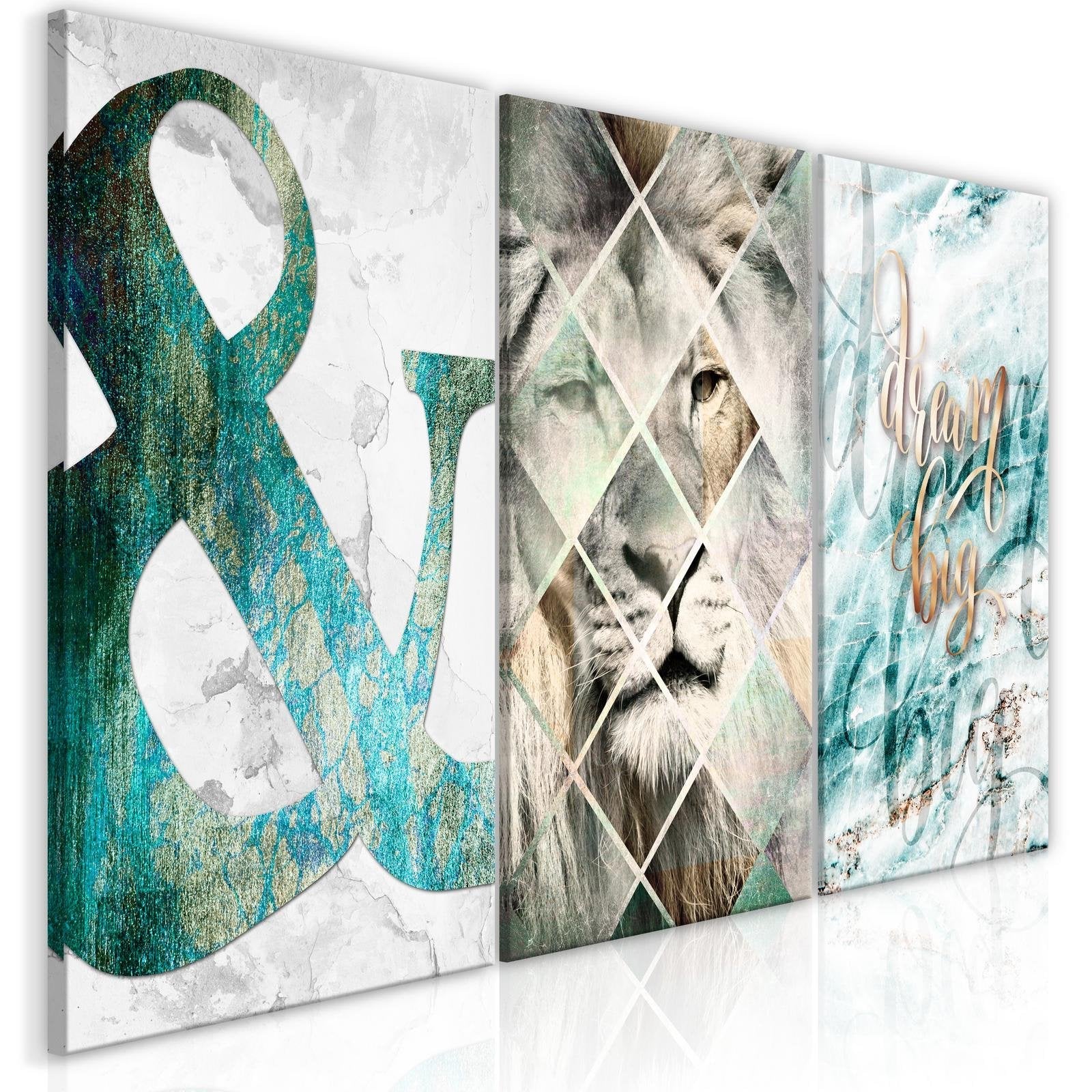 Stretched Canvas Nordic Art - Dream Big Lion-Tiptophomedecor