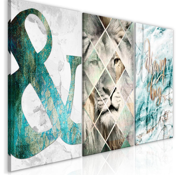 Stretched Canvas Nordic Art - Dream Big Lion-Tiptophomedecor