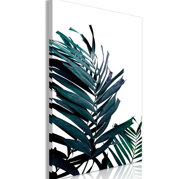 Stretched Canvas Nordic Art - Emerald Leaves Wide-Tiptophomedecor