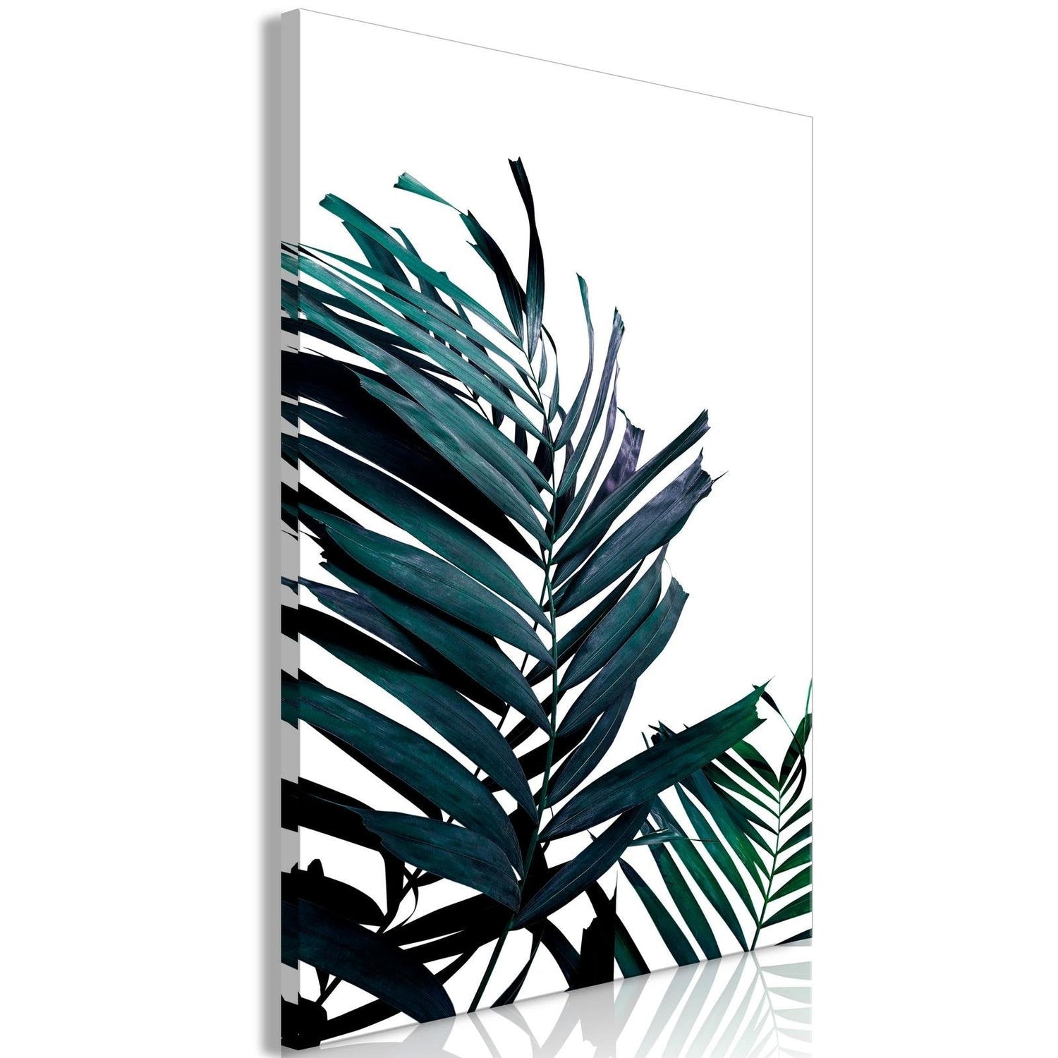 Stretched Canvas Nordic Art - Emerald Leaves Wide-Tiptophomedecor