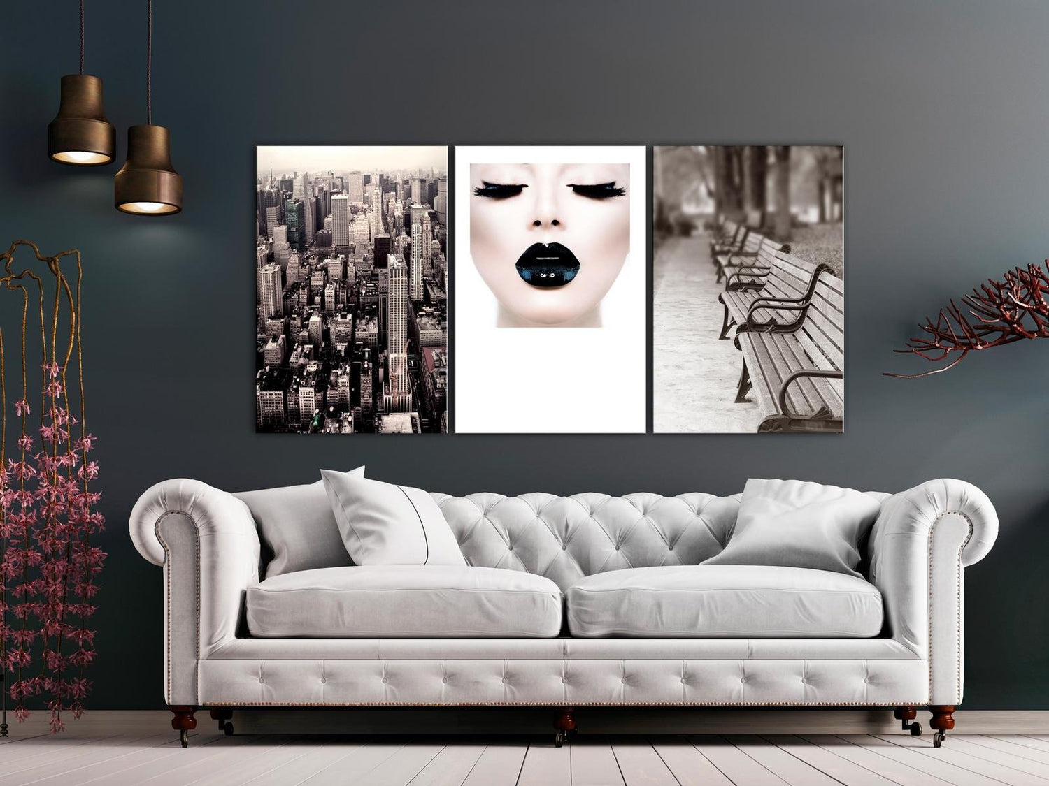 Stretched Canvas Nordic Art - Faces Of The City-Tiptophomedecor
