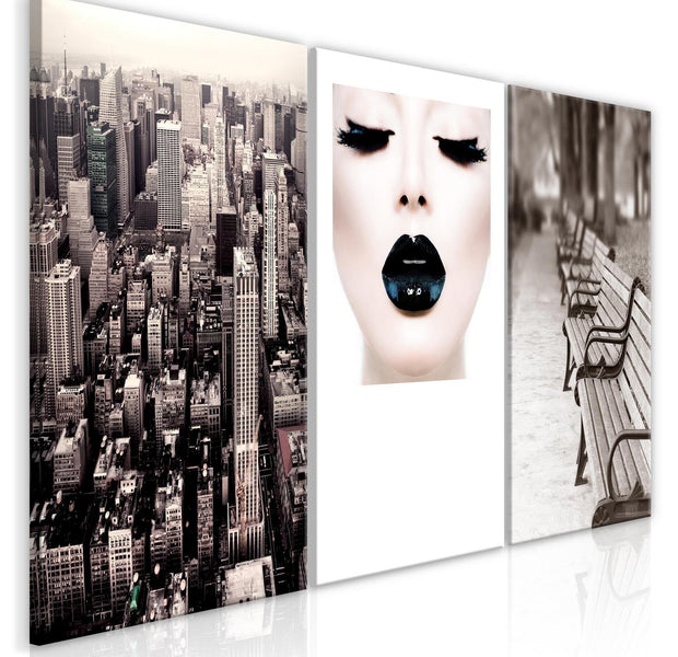 Stretched Canvas Nordic Art - Faces Of The City-Tiptophomedecor