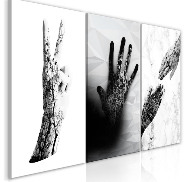 Stretched Canvas Nordic Art - Female Hands-Tiptophomedecor