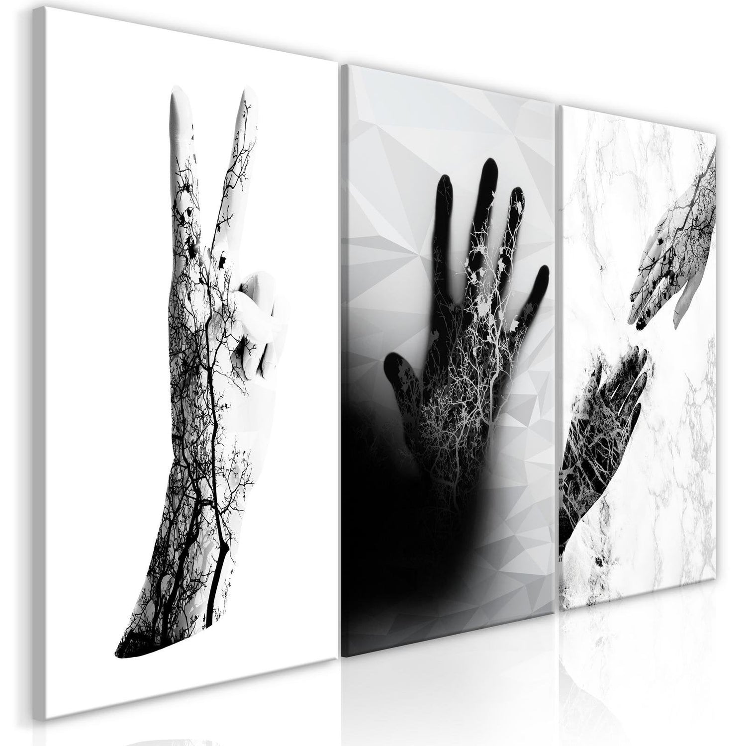 Stretched Canvas Nordic Art - Female Hands-Tiptophomedecor