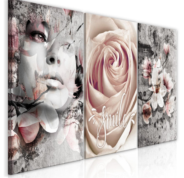 Stretched Canvas Nordic Art - Floral Smile-Tiptophomedecor