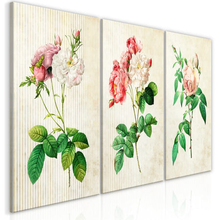 Stretched Canvas Nordic Art - Floral Trio-Tiptophomedecor