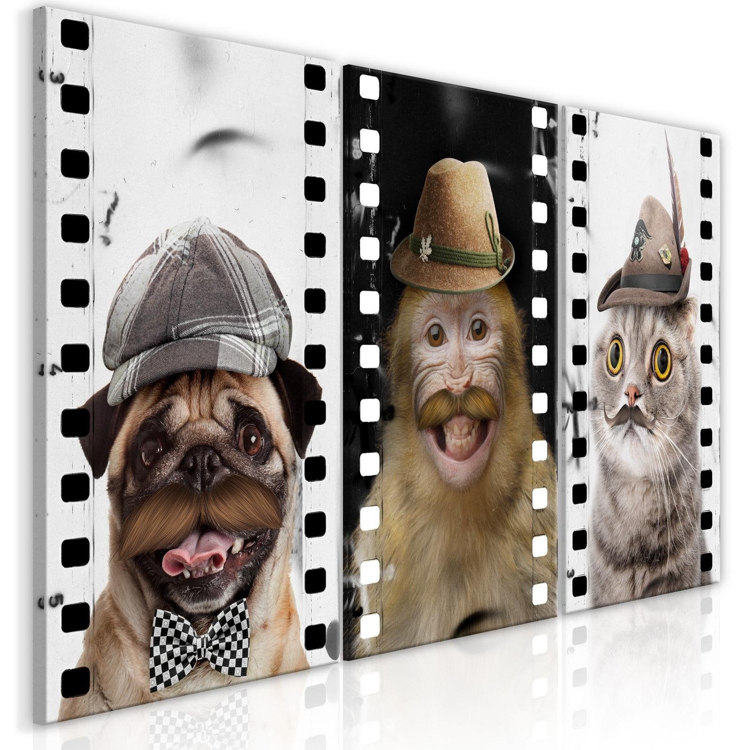 Stretched Canvas Nordic Art - Funny Pets-Tiptophomedecor