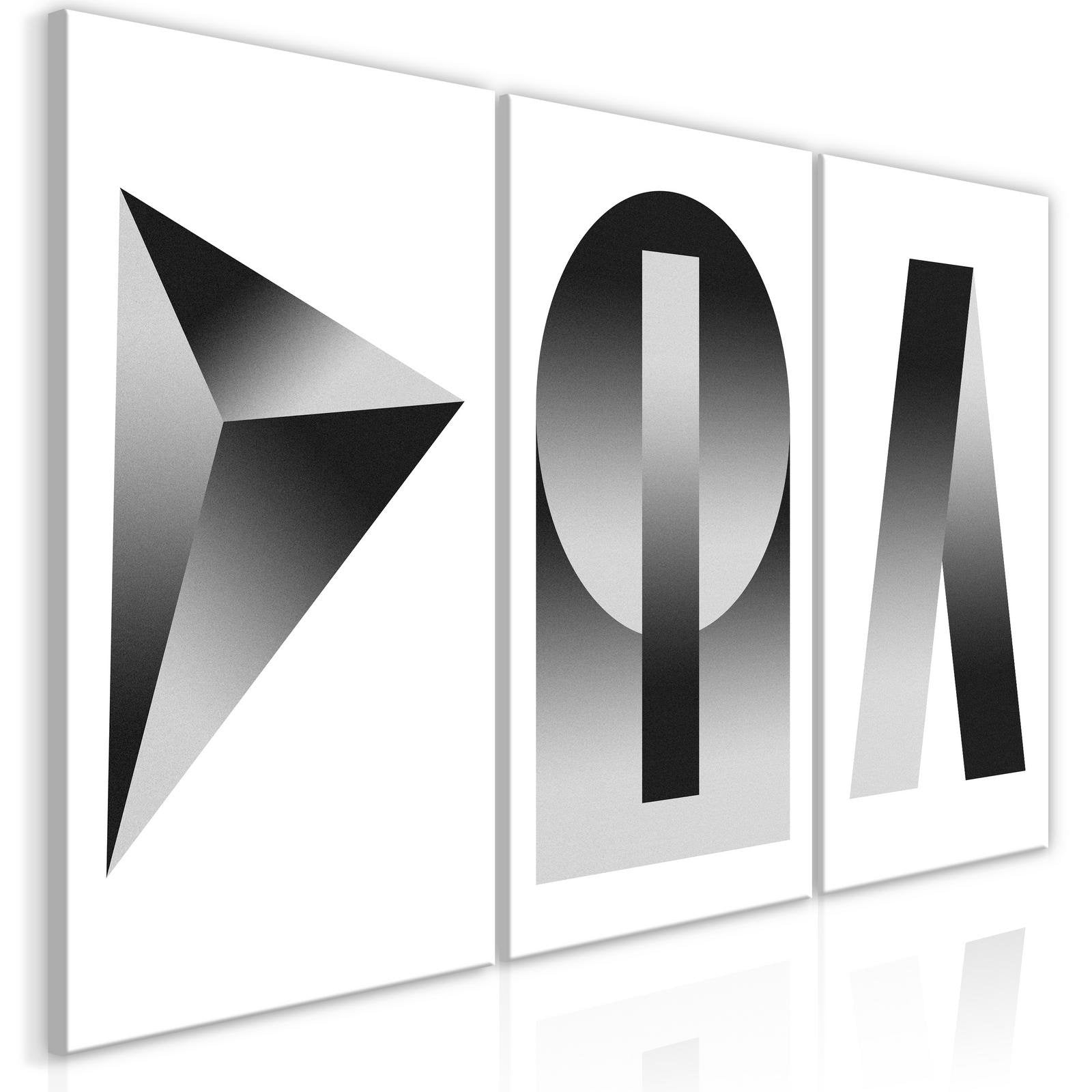 Stretched Canvas Nordic Art - Geometric Silver-Tiptophomedecor