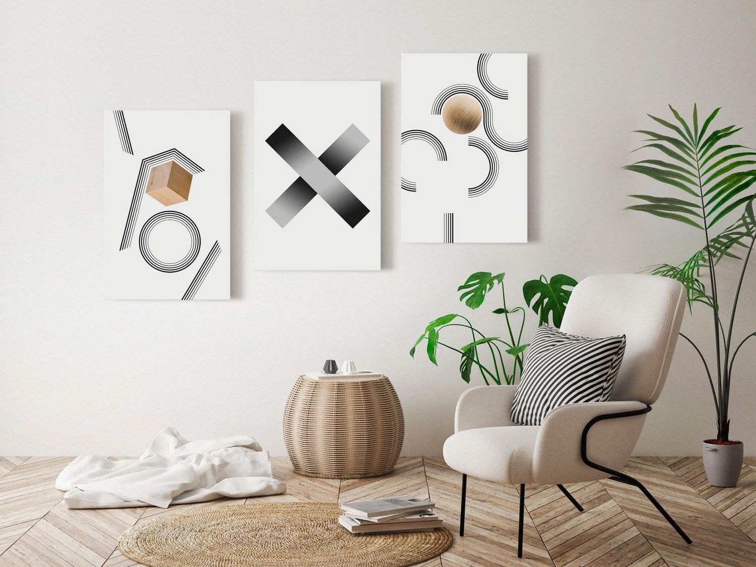 Stretched Canvas Nordic Art - Geometry-Tiptophomedecor