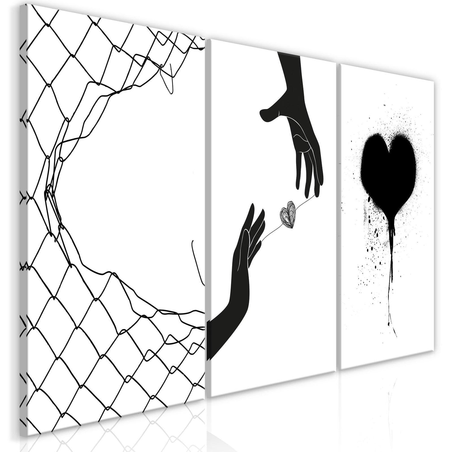 Stretched Canvas Nordic Art - Heart-Tiptophomedecor