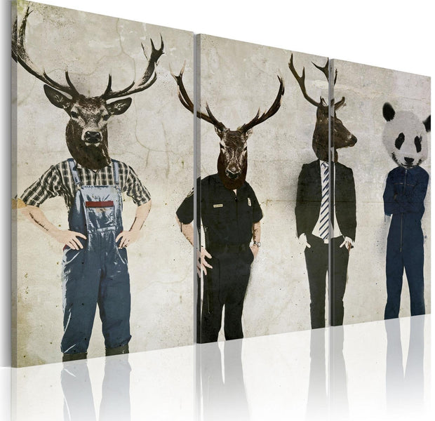 Stretched Canvas Nordic Art - Humans Are Also Animals-Tiptophomedecor