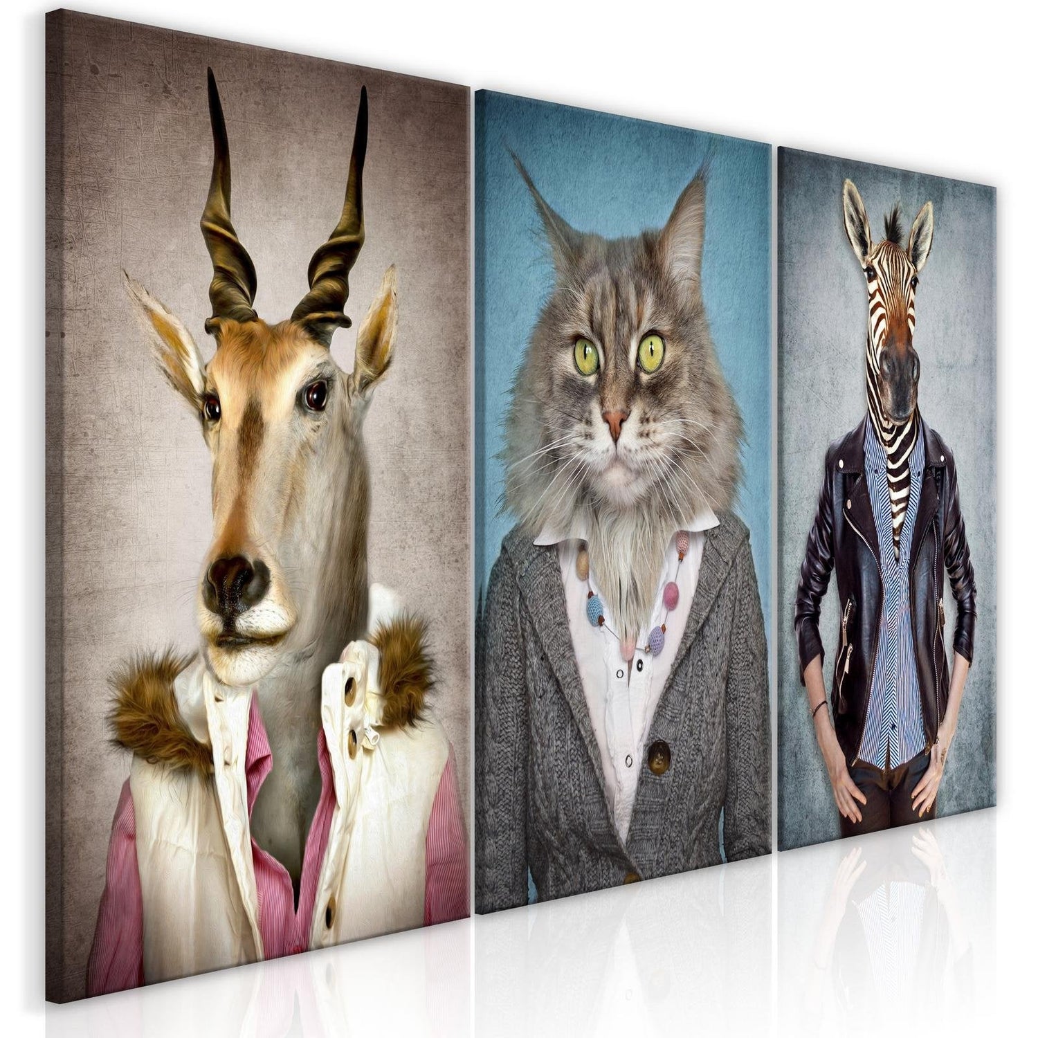 Stretched Canvas Nordic Art - Menagerie-Tiptophomedecor