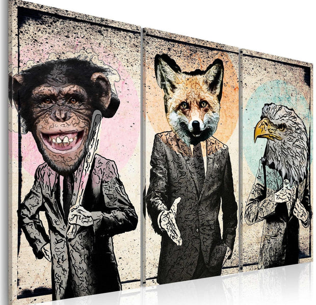 Stretched Canvas Nordic Art - Monkey Business-Tiptophomedecor