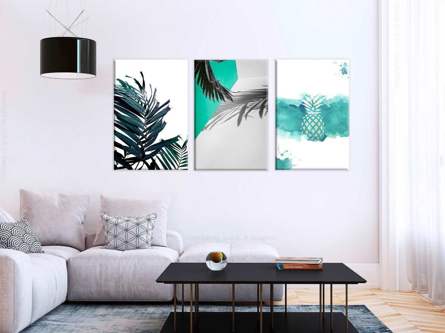 Stretched Canvas Nordic Art - Palm Paradise-Tiptophomedecor