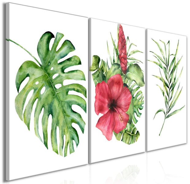 Stretched Canvas Nordic Art - Red Hibiscus-Tiptophomedecor