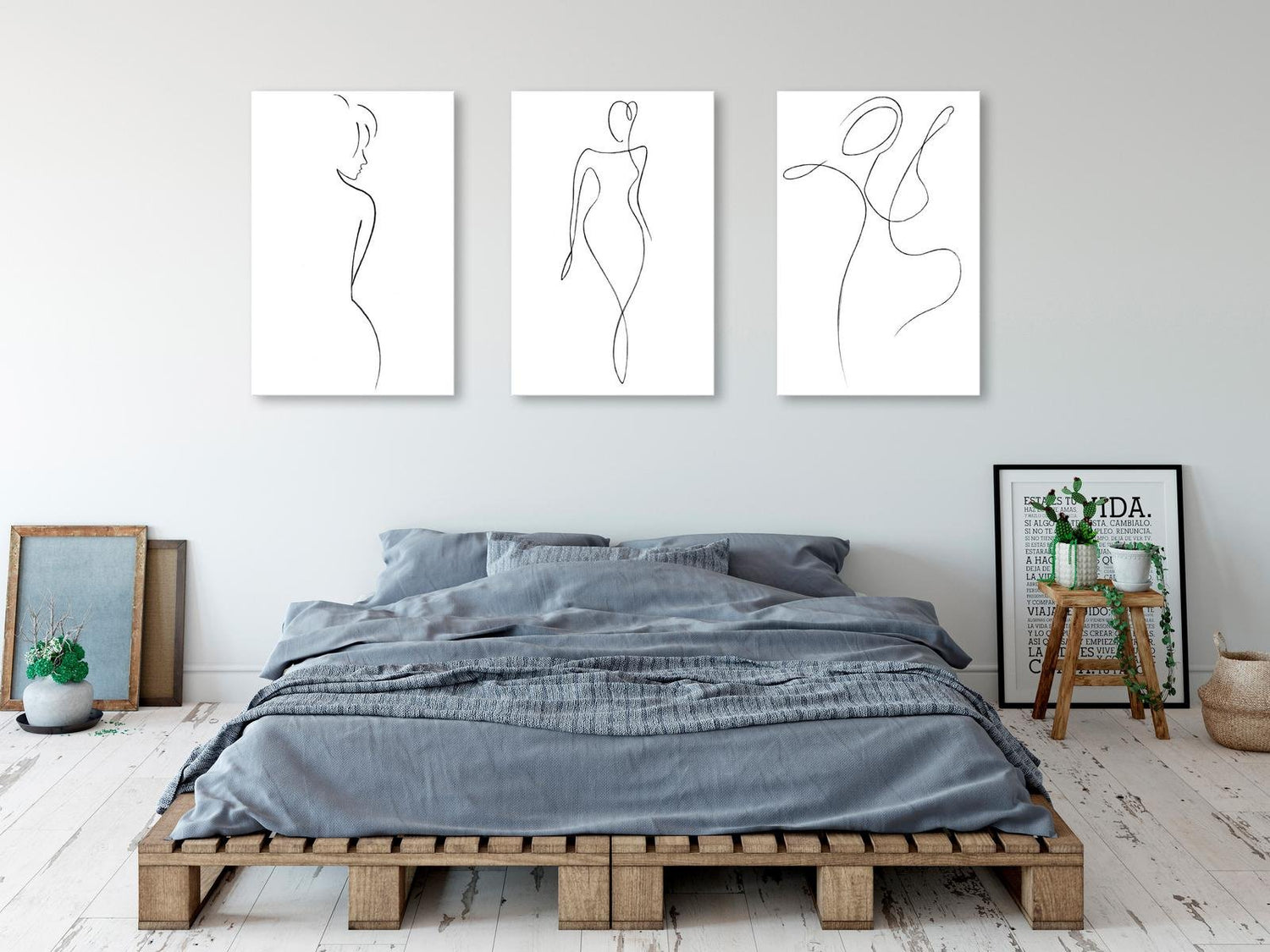 Stretched Canvas Nordic Art - Silhouettes-Tiptophomedecor