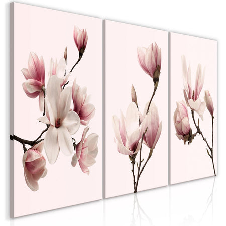 Stretched Canvas Nordic Art - Spring Magnolias-Tiptophomedecor