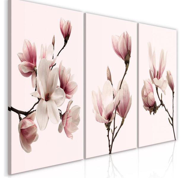 Stretched Canvas Nordic Art - Spring Magnolias-Tiptophomedecor