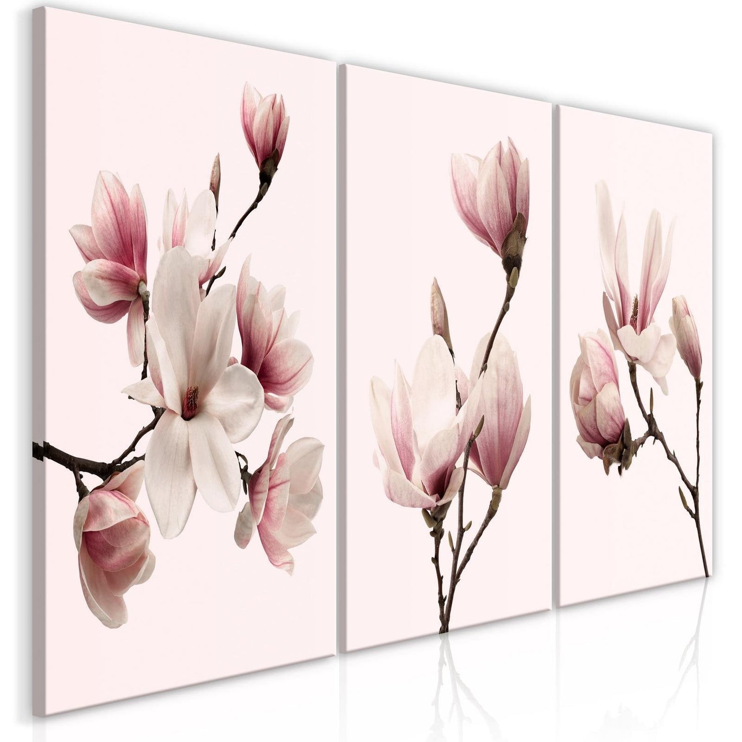 Stretched Canvas Nordic Art - Spring Magnolias-Tiptophomedecor
