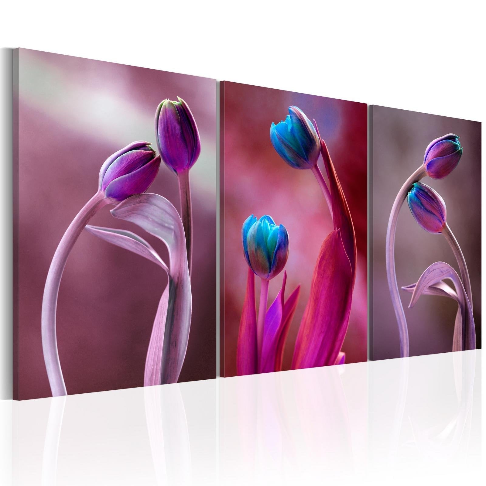 Stretched Canvas Nordic Art - Tulips In Love-Tiptophomedecor