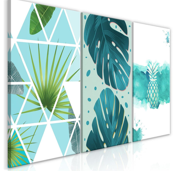 Stretched Canvas Nordic Art - Turquoise Tones-Tiptophomedecor