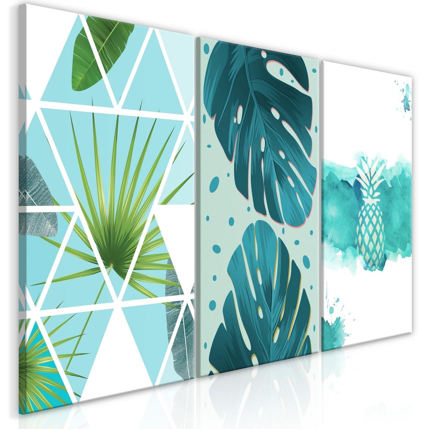 Stretched Canvas Nordic Art - Turquoise Tones-Tiptophomedecor