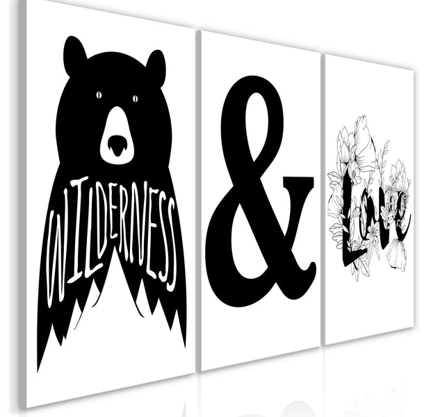 Stretched Canvas Nordic Art - Wilderness & Love-Tiptophomedecor