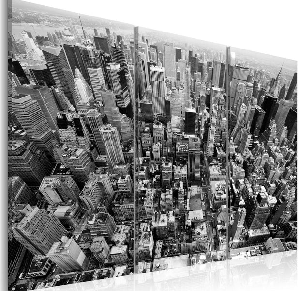 Stretched Canvas Places - A Marvellous View On New York Roofs-Tiptophomedecor