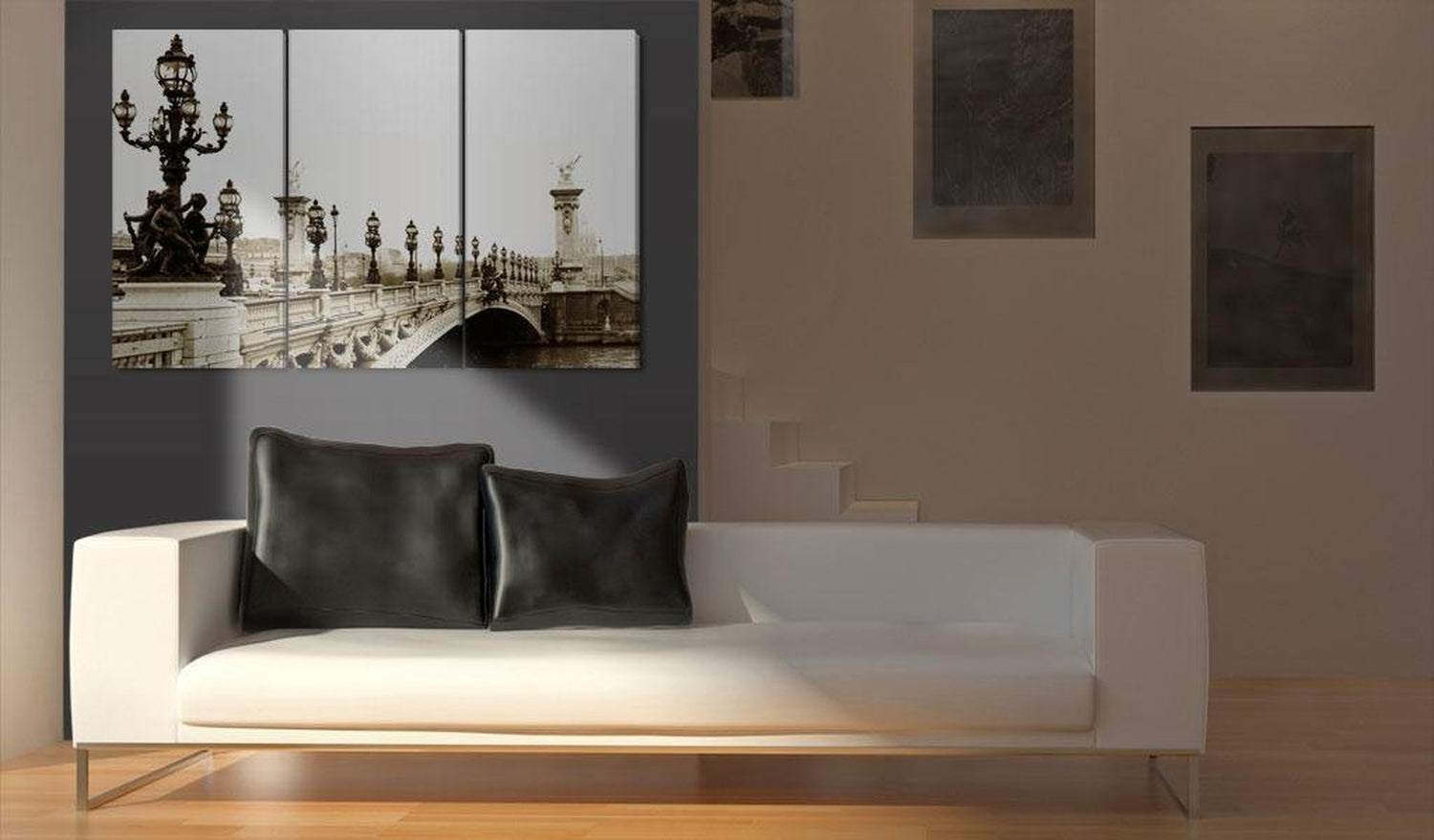 Stretched Canvas Places - A Romantic Walk In Paris-Tiptophomedecor