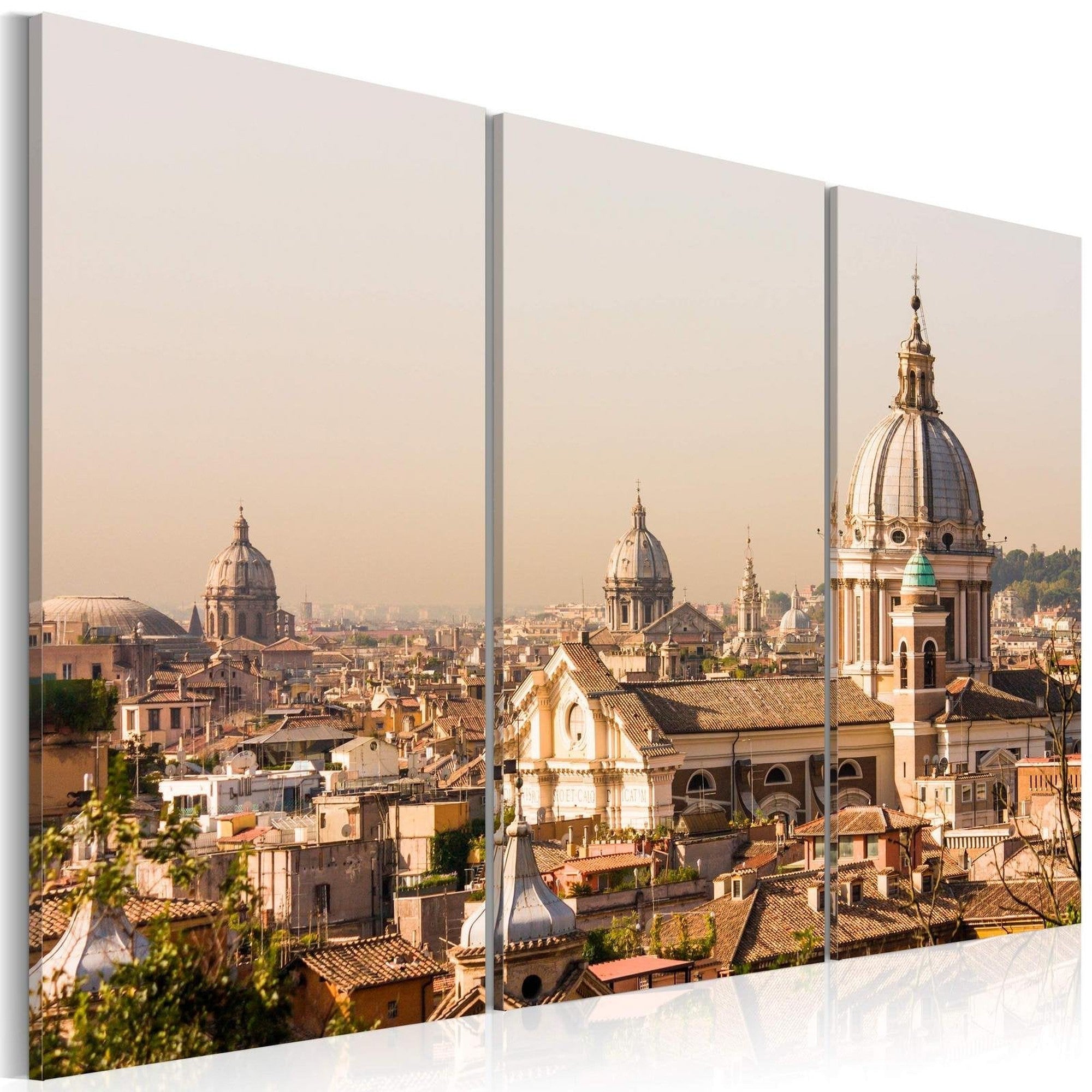 Stretched Canvas Places - Above The Roofs Of The Eternal City-Tiptophomedecor