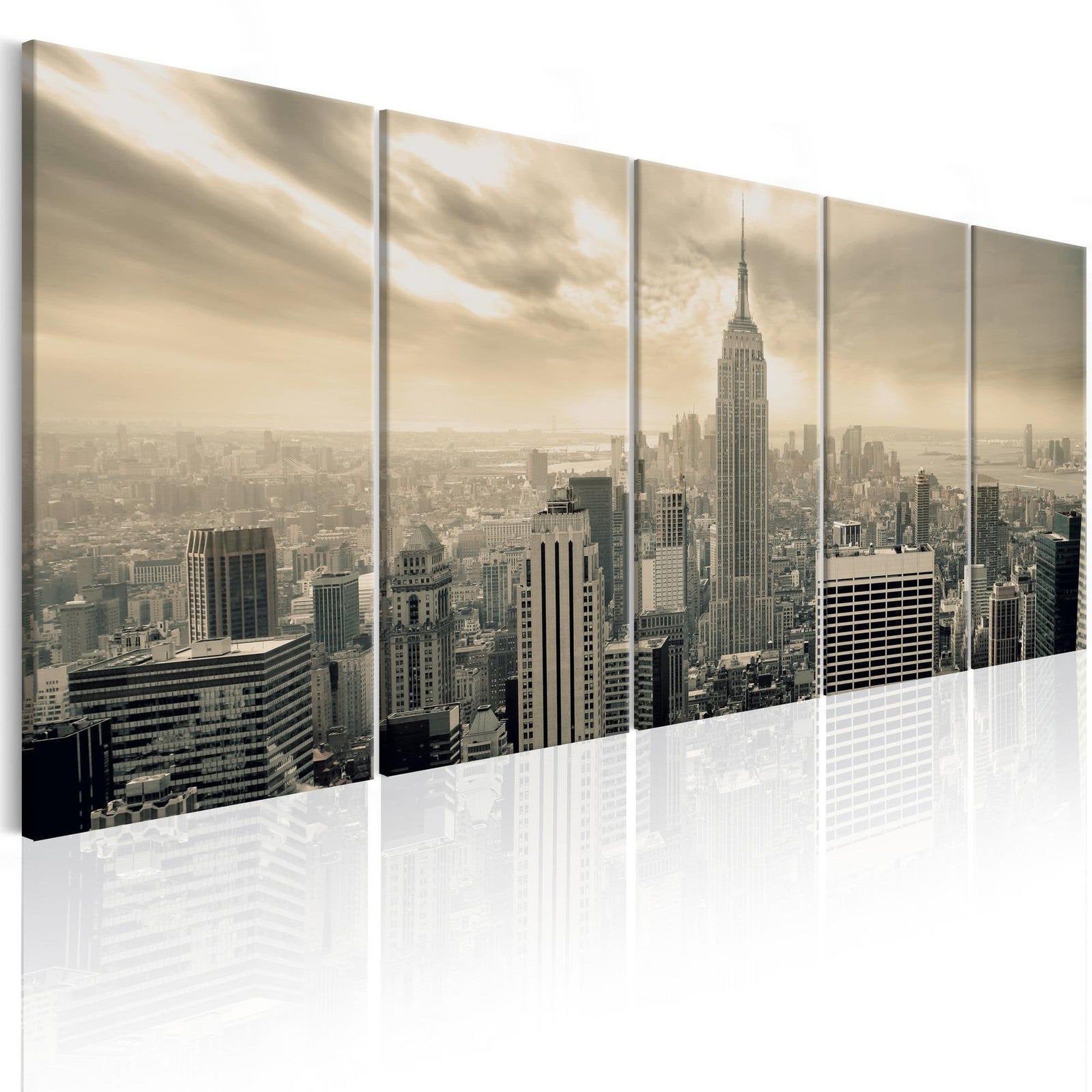 Stretched Canvas Places - Beige Manhattan-Tiptophomedecor