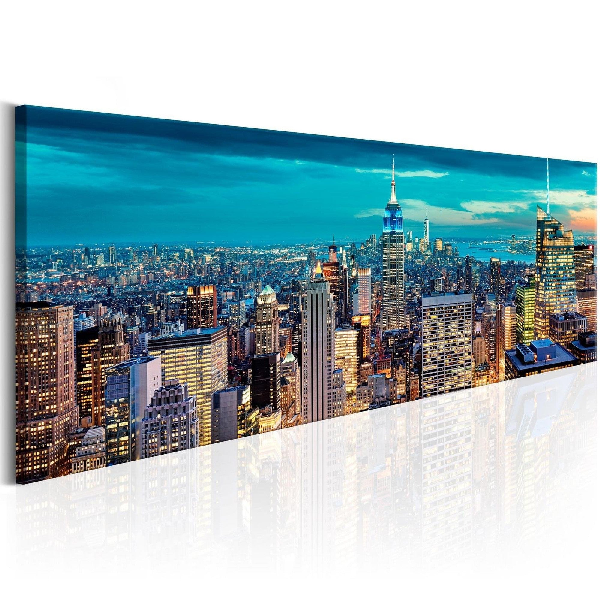 Stretched Canvas Places - Blue Metropolis-Tiptophomedecor