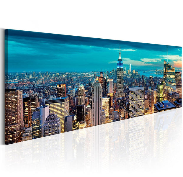 Stretched Canvas Places - Blue Metropolis-Tiptophomedecor