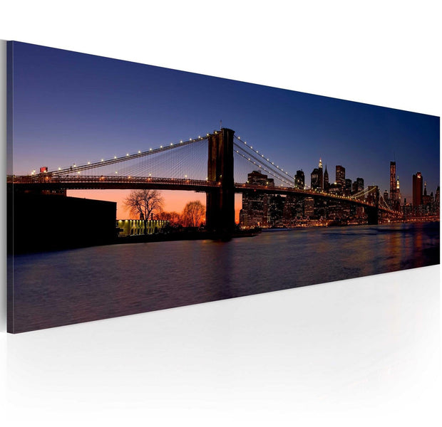 Stretched Canvas Places - Brooklyn Bridge - Panorama-Tiptophomedecor
