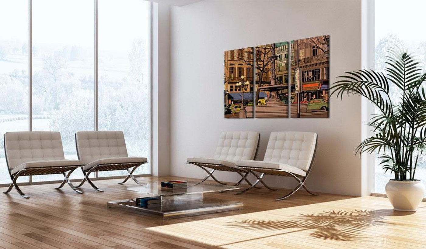 Stretched Canvas Places - Calm Evening In Paris-Tiptophomedecor