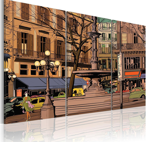 Stretched Canvas Places - Calm Evening In Paris-Tiptophomedecor