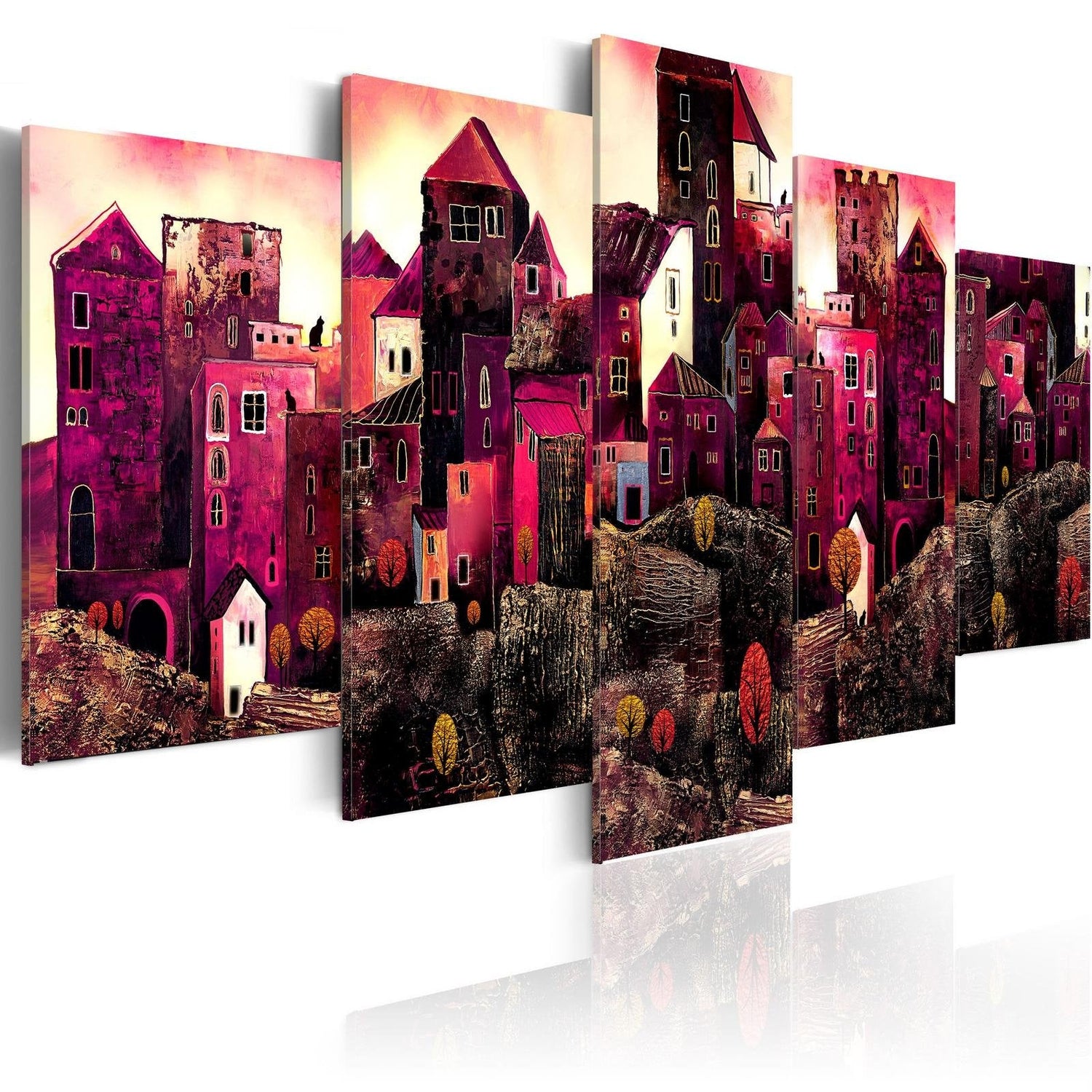 Stretched Canvas Places - City Of Dreams-Tiptophomedecor