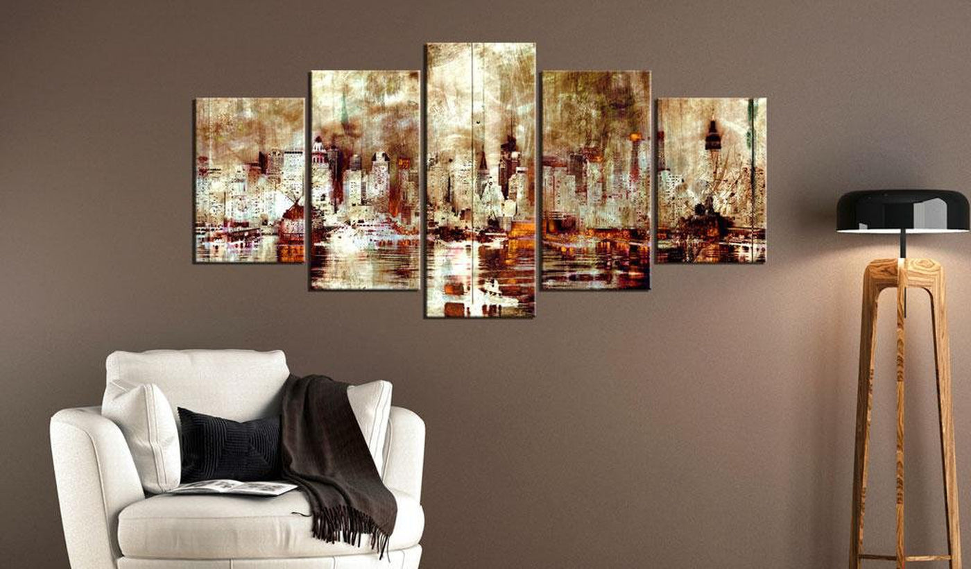 Stretched Canvas Places - City Of Shadows-Tiptophomedecor