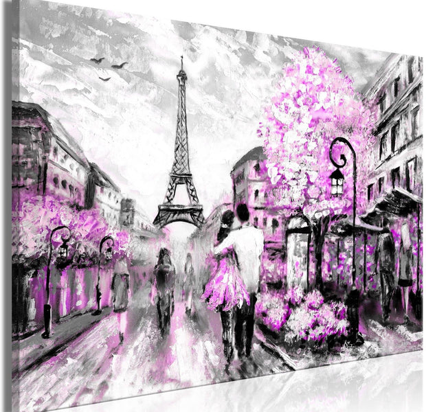 Stretched Canvas Places - Colourful Rendez-Vous Wide Pink-Tiptophomedecor