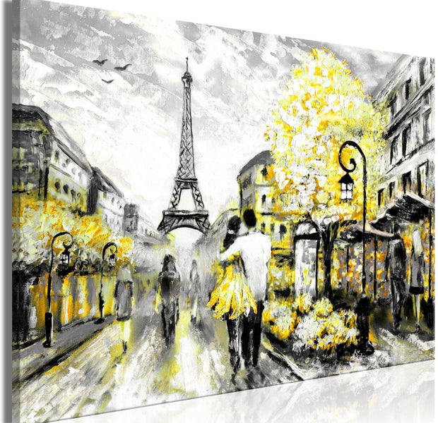 Stretched Canvas Places - Colourful Rendez-Vous Wide Yellow-Tiptophomedecor