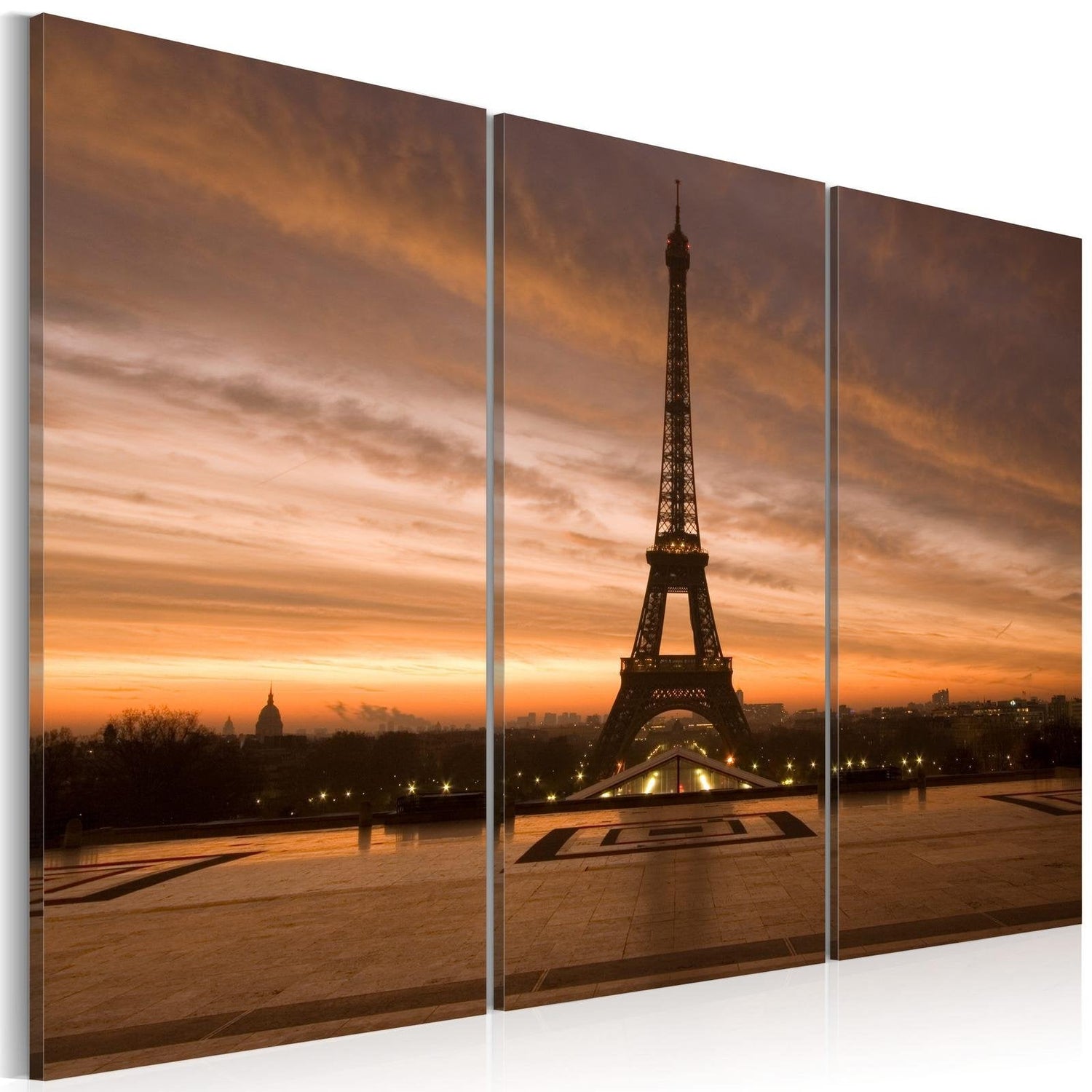 Stretched Canvas Places - Eiffel Tower At Dusk-Tiptophomedecor